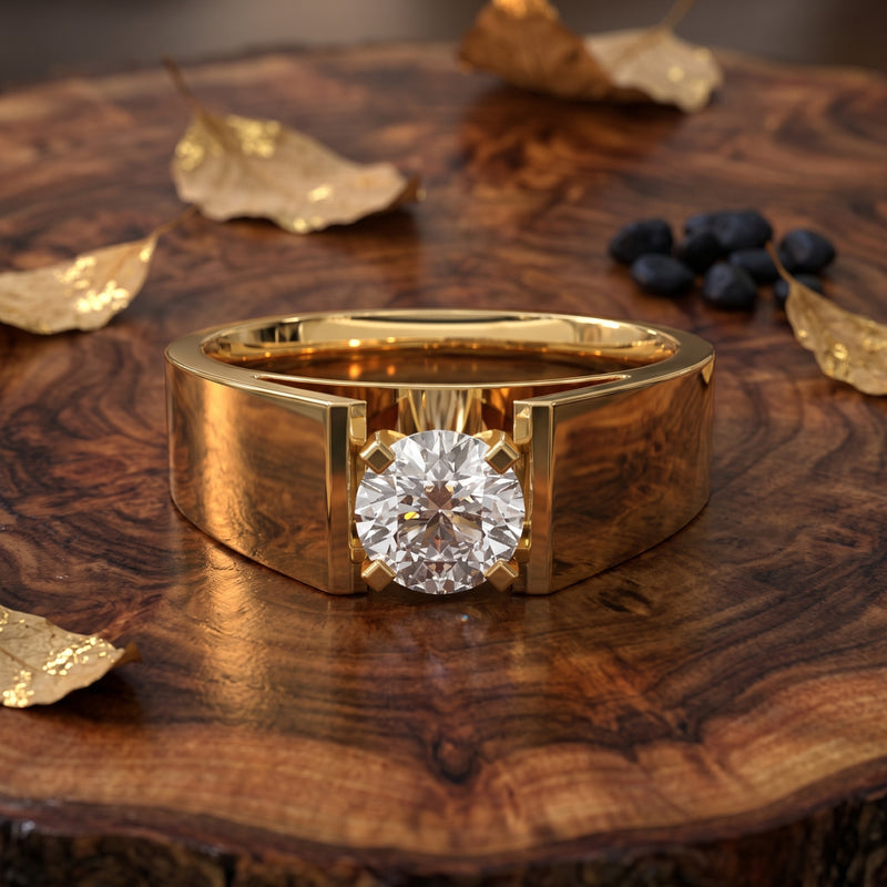 Gents Solitaire Lab Grown Diamond Ring