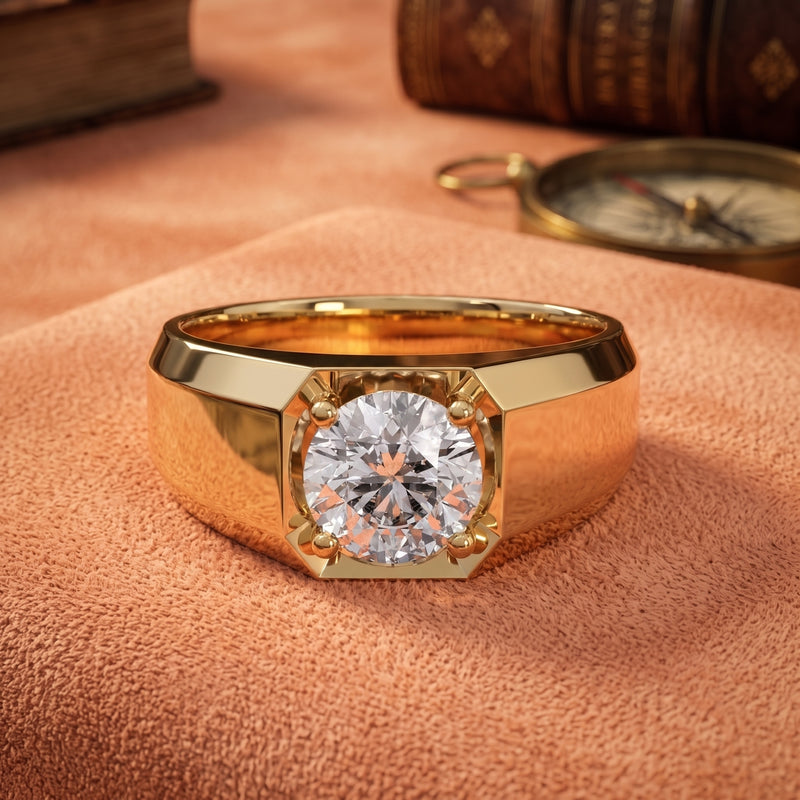 Regal Solitaire Signet Lab Grown Diamond Ring