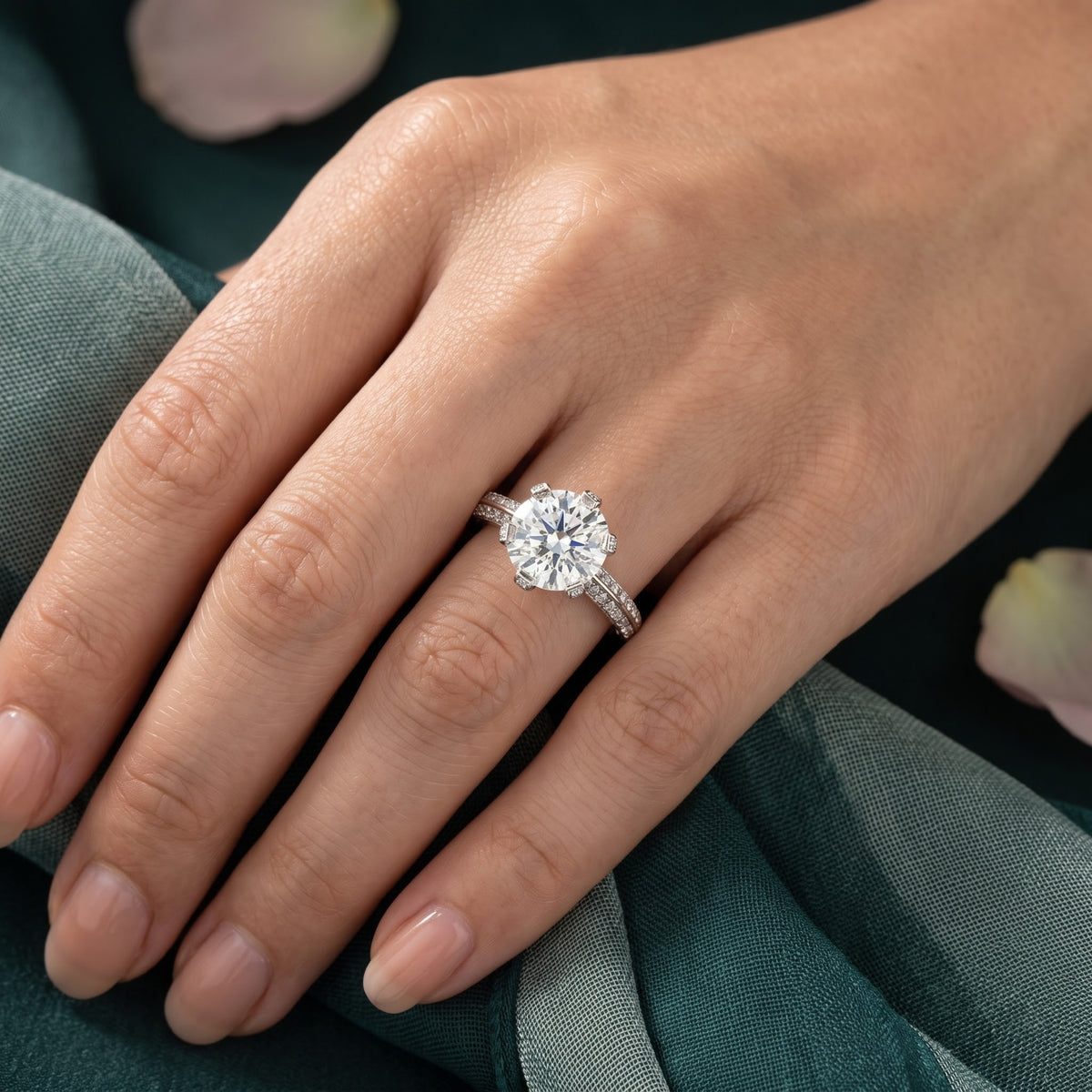 Serenya Crown Solitaire Lab Grown Diamond Ring