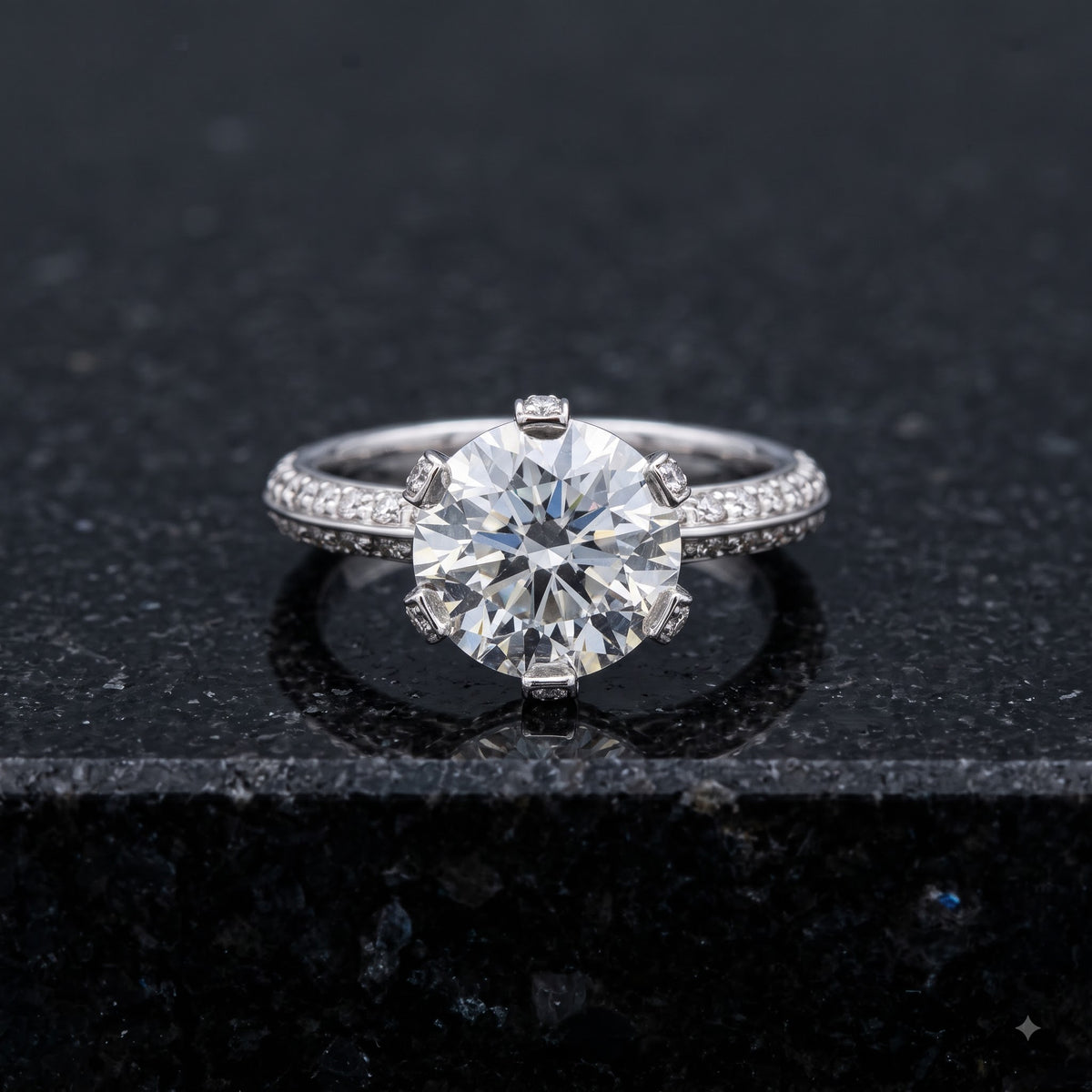 Serenya Crown Solitaire Lab Grown Diamond Ring
