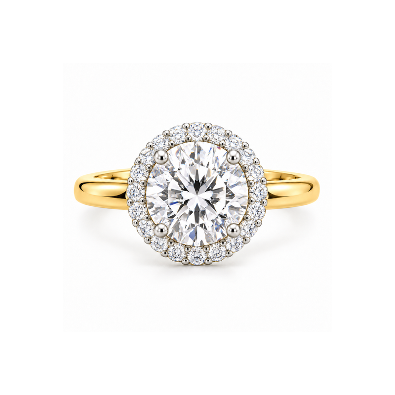 Dawnlight Halo Solitaire Lab Grown Diamond Ring