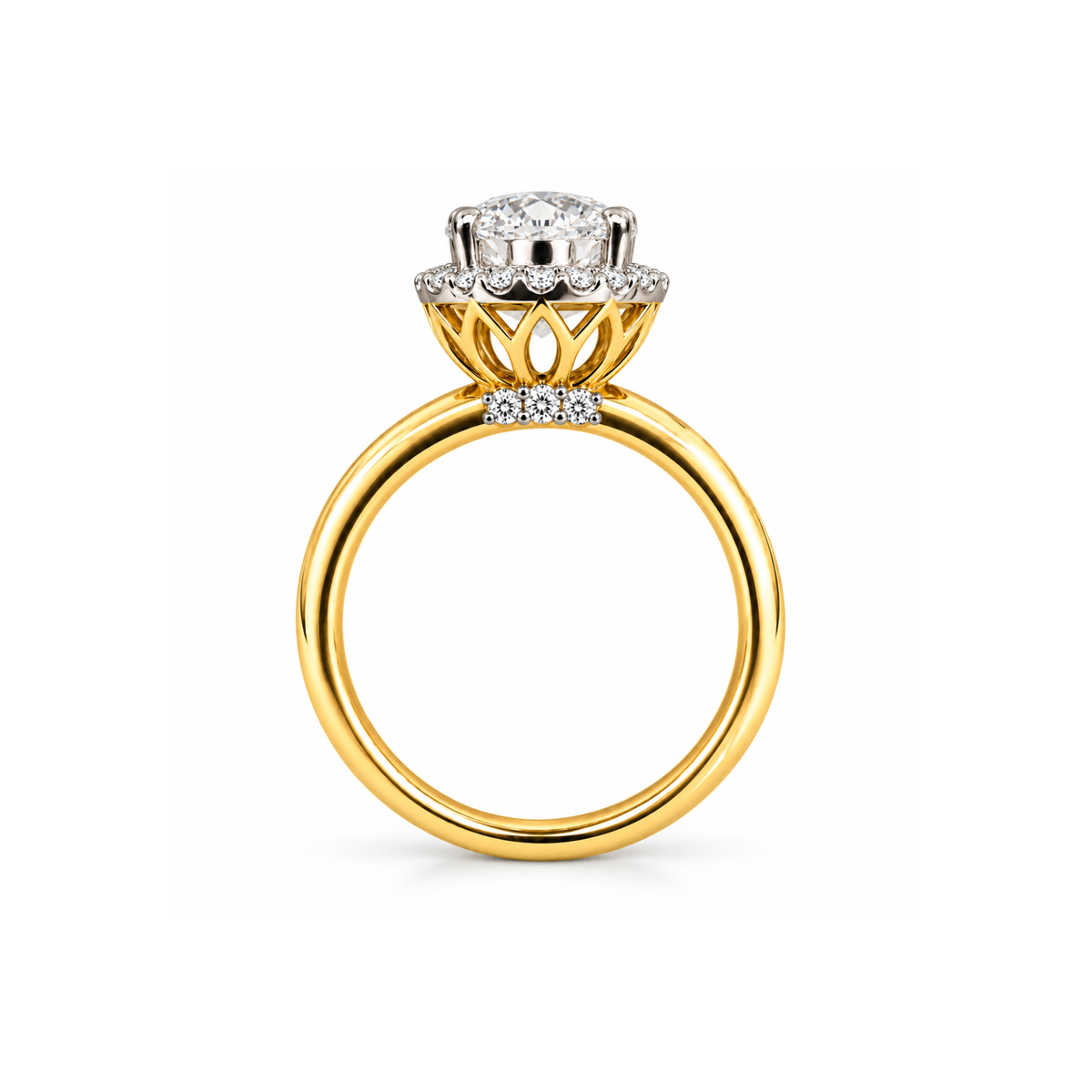 Dawnlight Halo Solitaire Lab Grown Diamond Ring