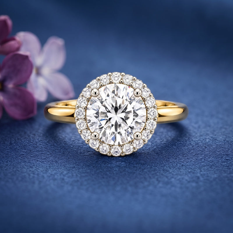 Dawnlight Halo Solitaire Lab Grown Diamond Ring