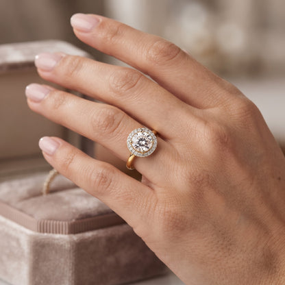 Dawnlight Halo Solitaire Lab Grown Diamond Ring