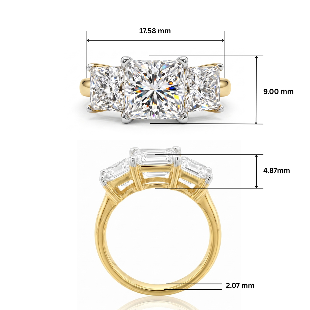 Trinity Solitaire Lab Grown Diamond Ring