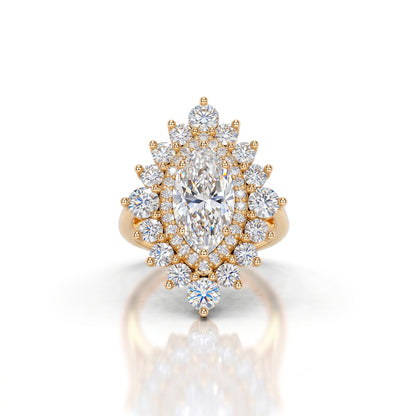 Royal Sunburst Solitaire Lab Grown Diamond Ring