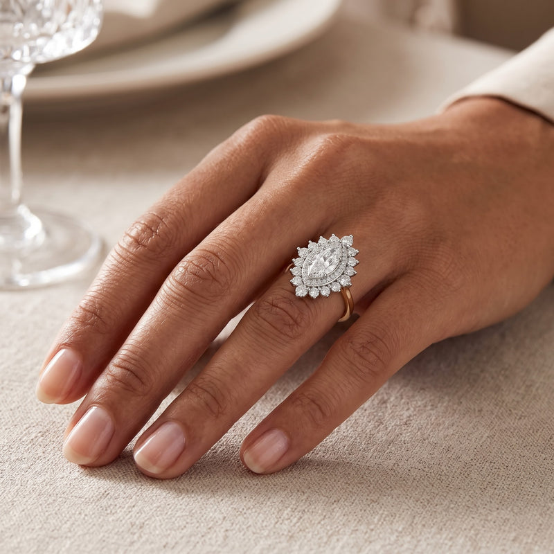 Royal Sunburst Solitaire Lab Grown Diamond Ring