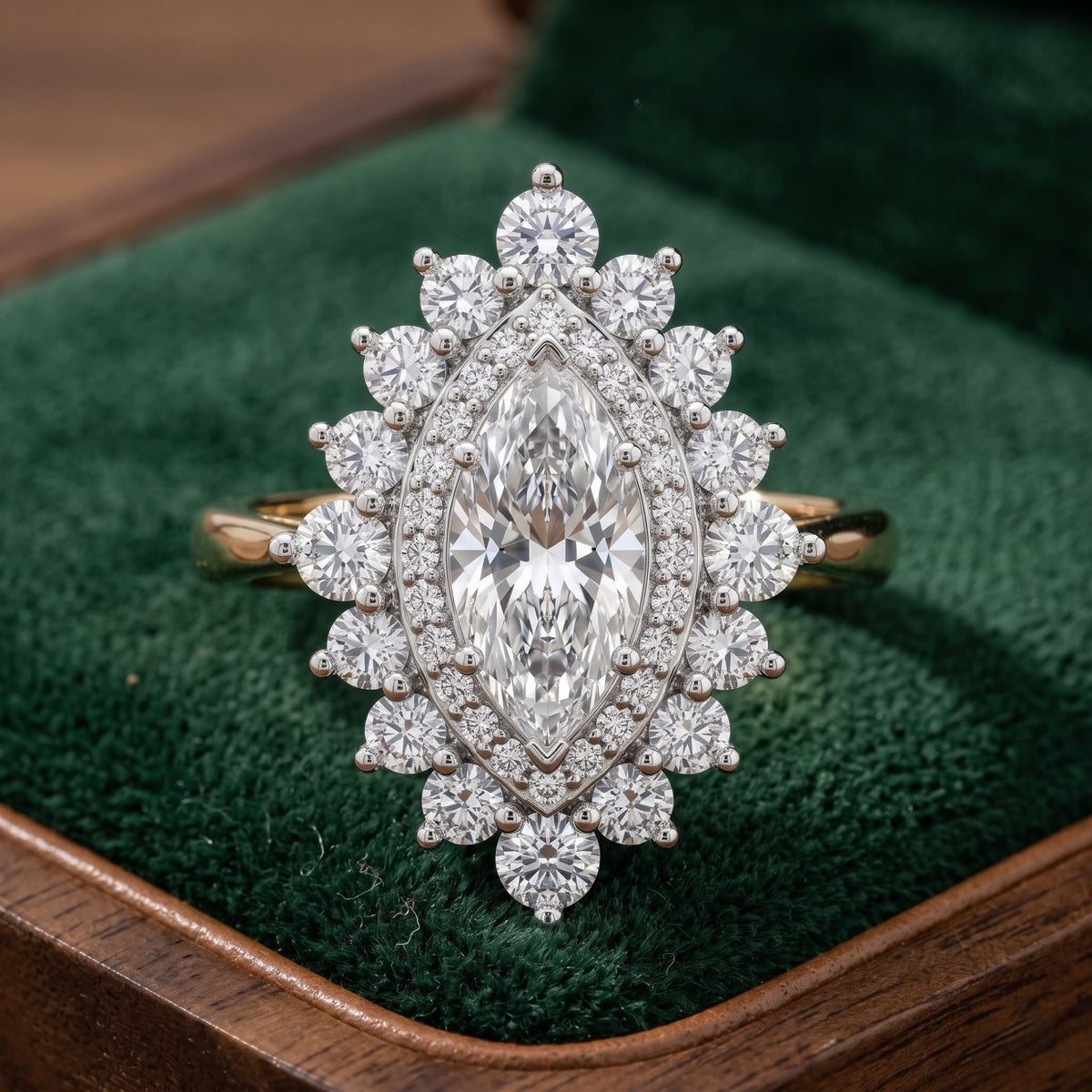 Royal Sunburst Solitaire Lab Grown Diamond Ring