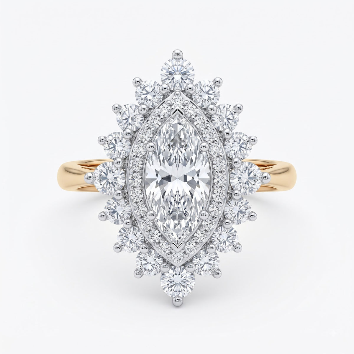 Royal Sunburst Solitaire Lab Grown Diamond Ring