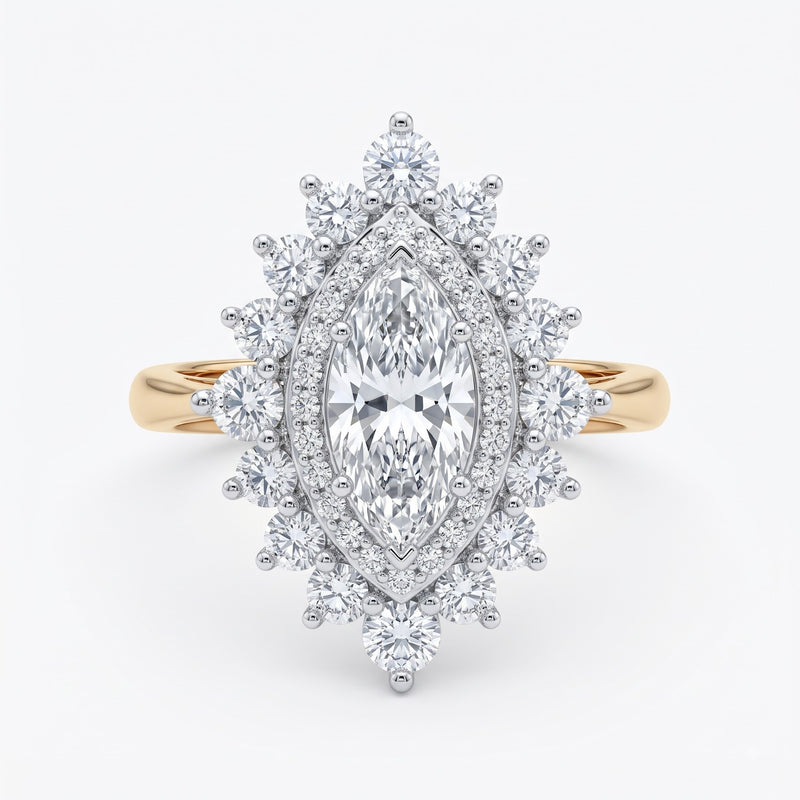 Royal Sunburst Solitaire Lab Grown Diamond Ring