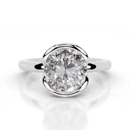 Sleek Halo Solitaire Lab Grown Diamond Ring