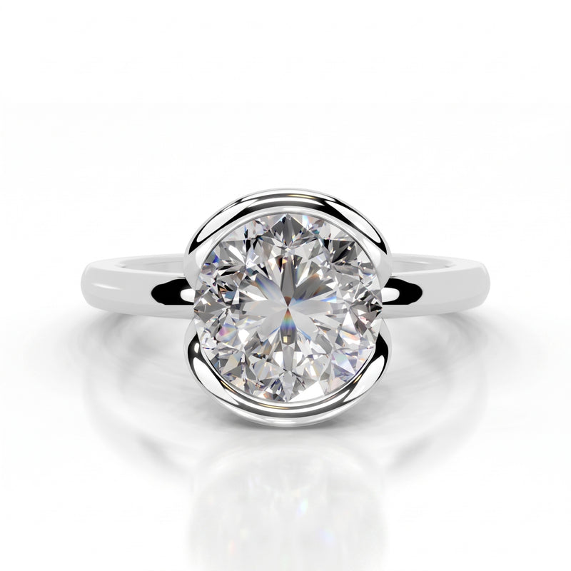 Sleek Halo Solitaire Lab Grown Diamond Ring