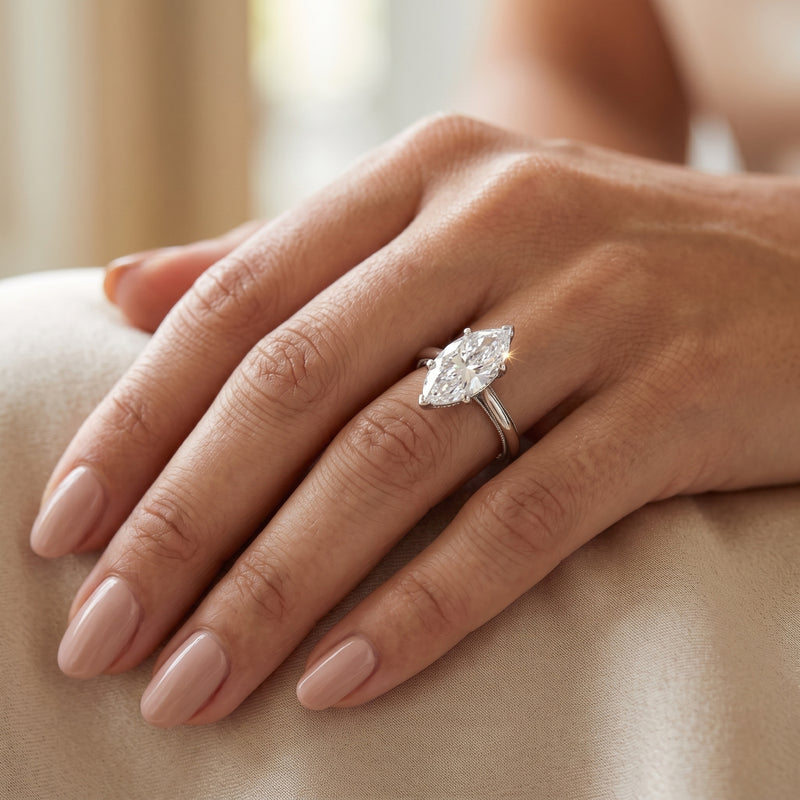 Ethereal Marquise Solitaire Lab Grown Diamond Ring