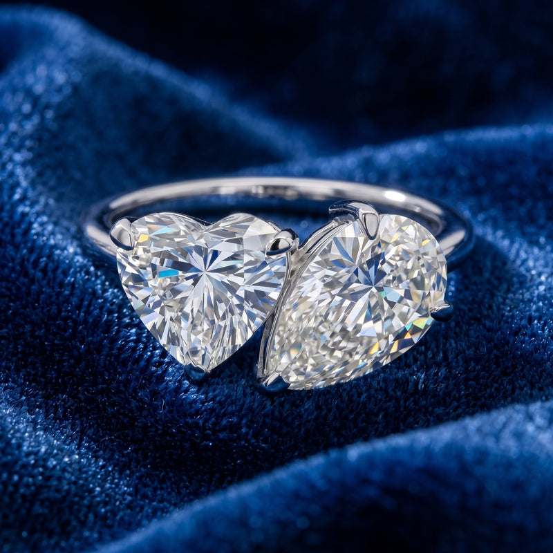 Twin Flame Embrace Solitaire Lab Grown Diamond Ring