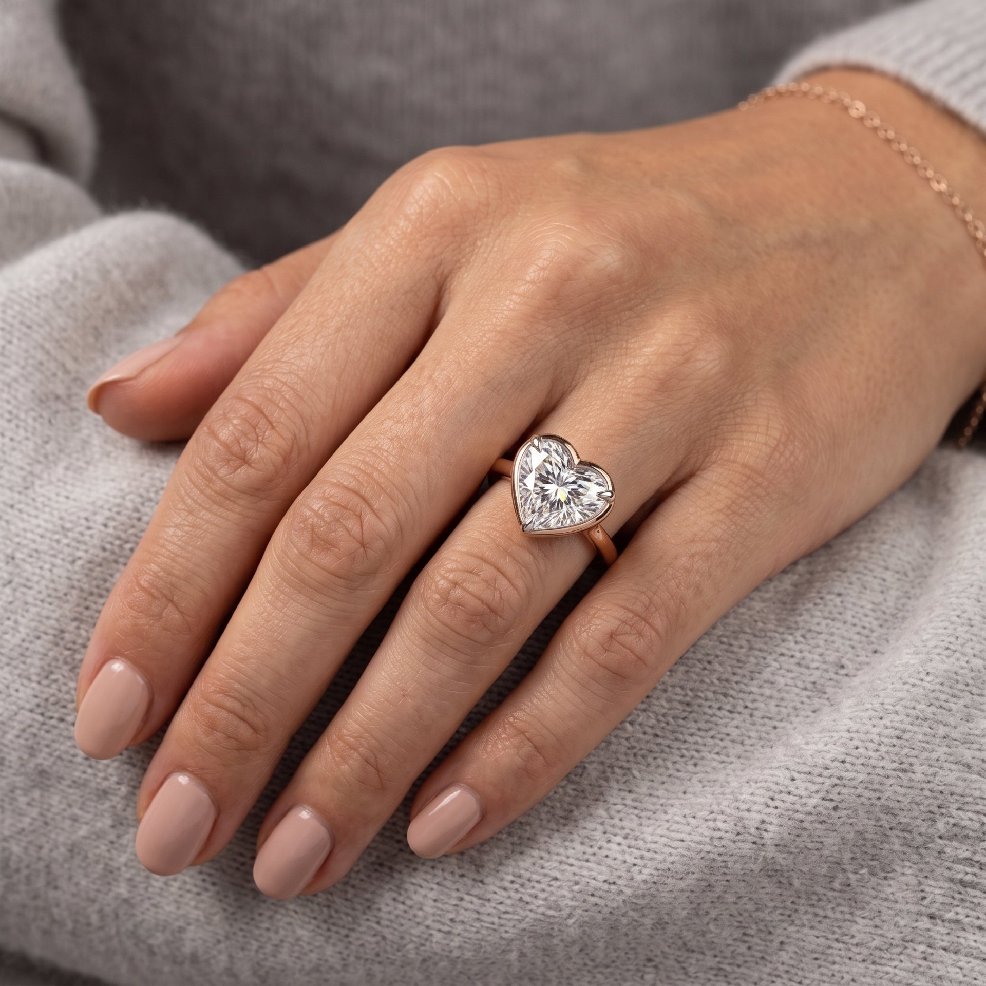Heartfelt Halo Solitaire Lab Grown Diamond Ring