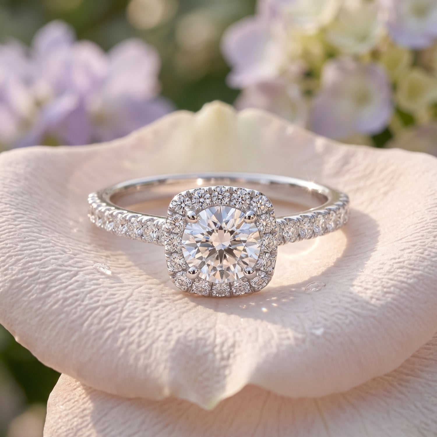 Infinity Charm Solitaire Lab Grown Diamond Ring