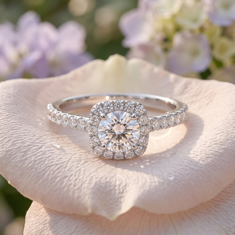 Infinity Charm Solitaire Lab Grown Diamond Ring