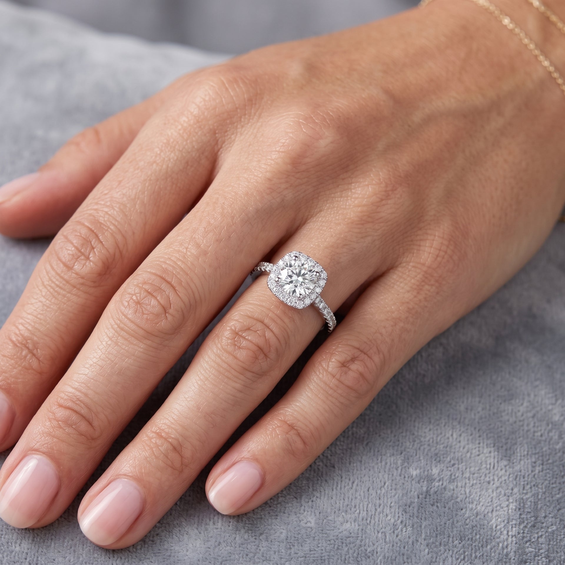 Infinity Charm Solitaire Lab Grown Diamond Ring