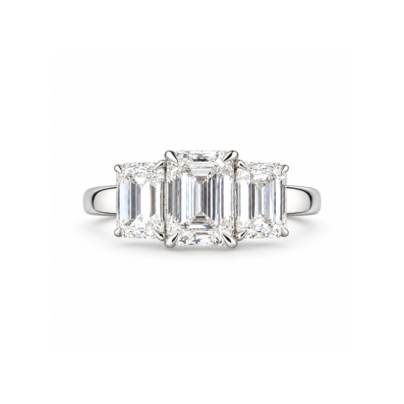 Triple Grace Solitaire Lab Grown Diamond Ring
