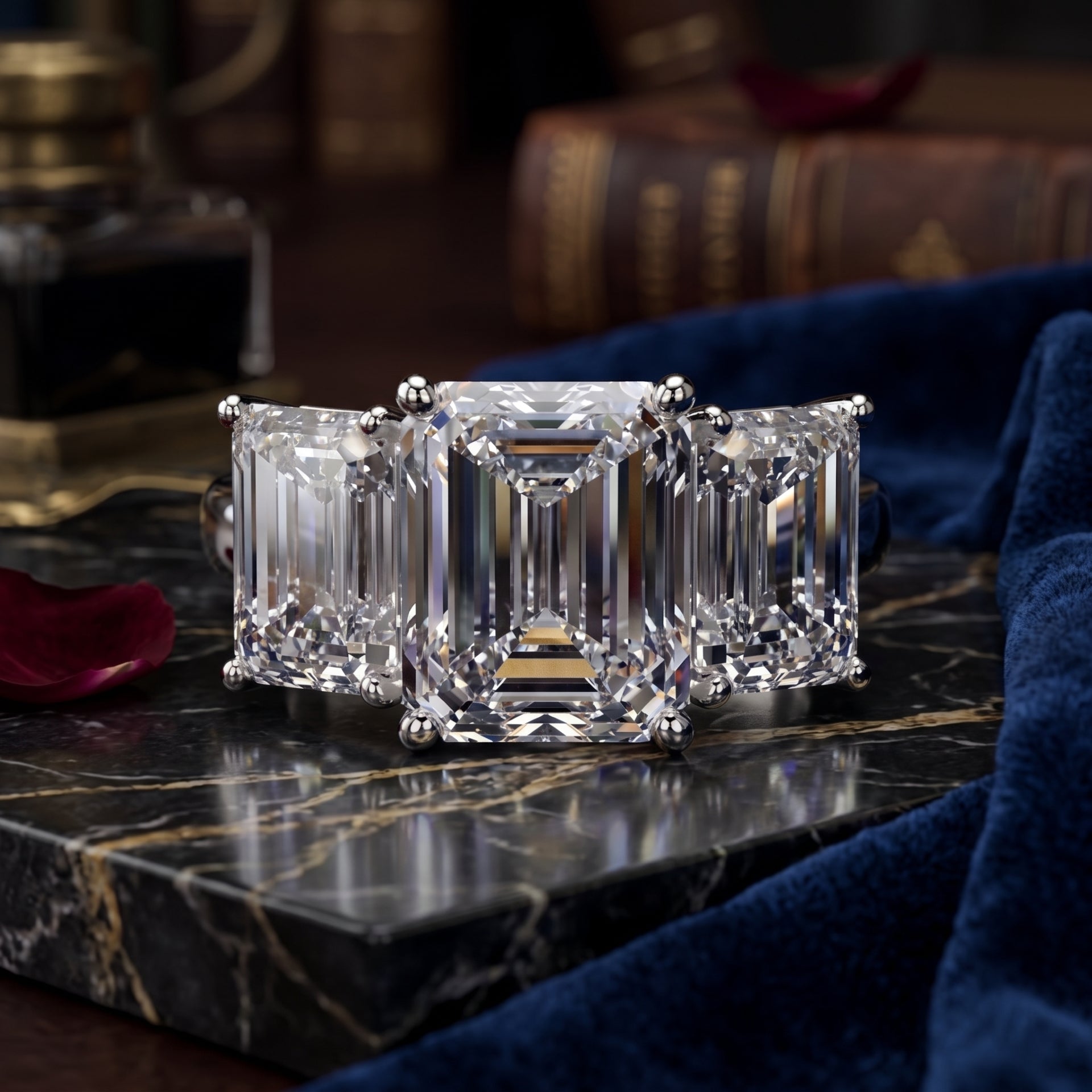 Triple Grace Solitaire Lab Grown Diamond Ring