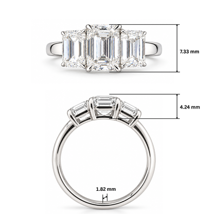 Triple Grace Solitaire Lab Grown Diamond Ring