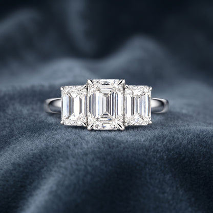 Triple Grace Solitaire Lab Grown Diamond Ring
