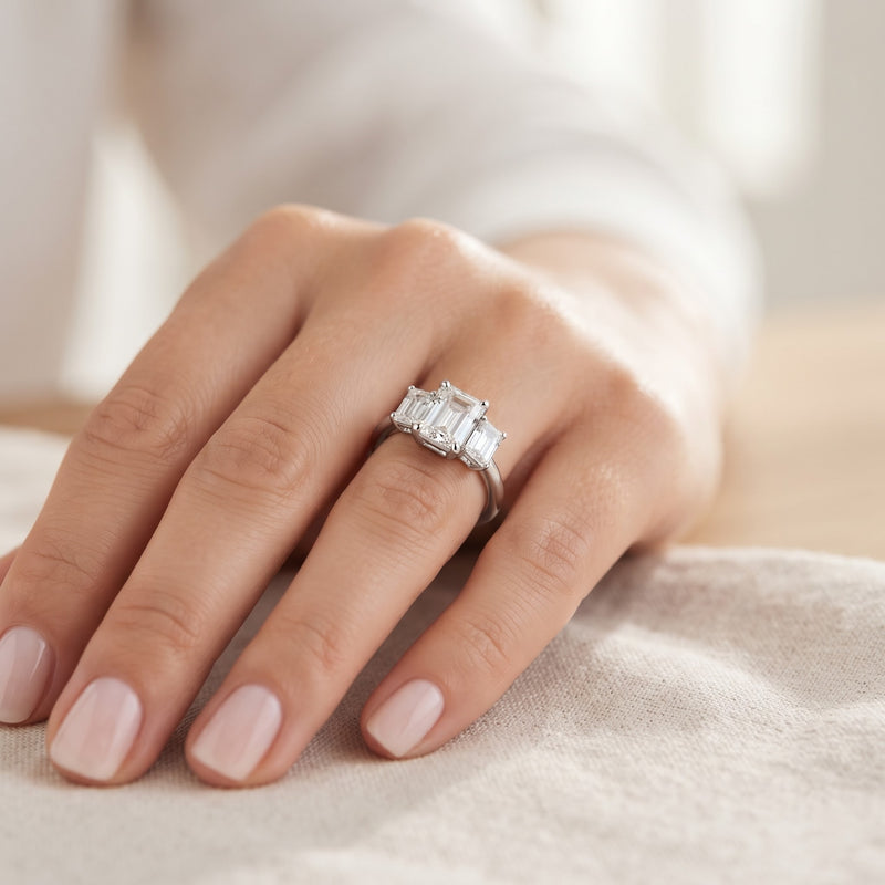 Triple Grace Solitaire Lab Grown Diamond Ring
