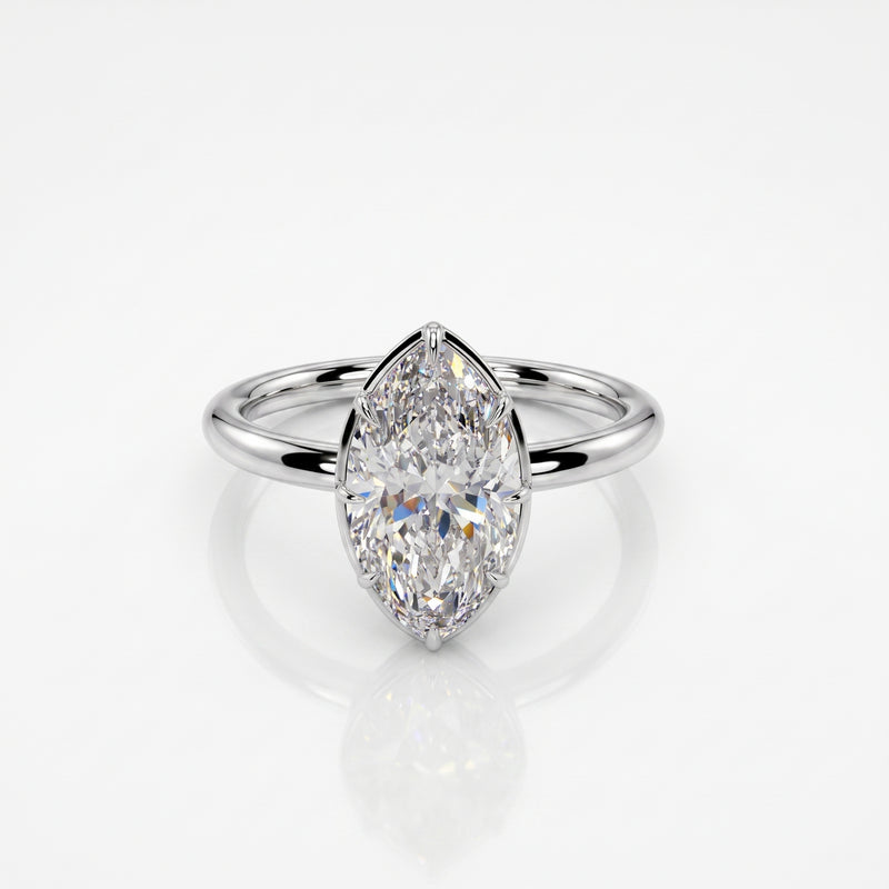 Slender Gleam Solitaire Lab Grown Diamond Ring