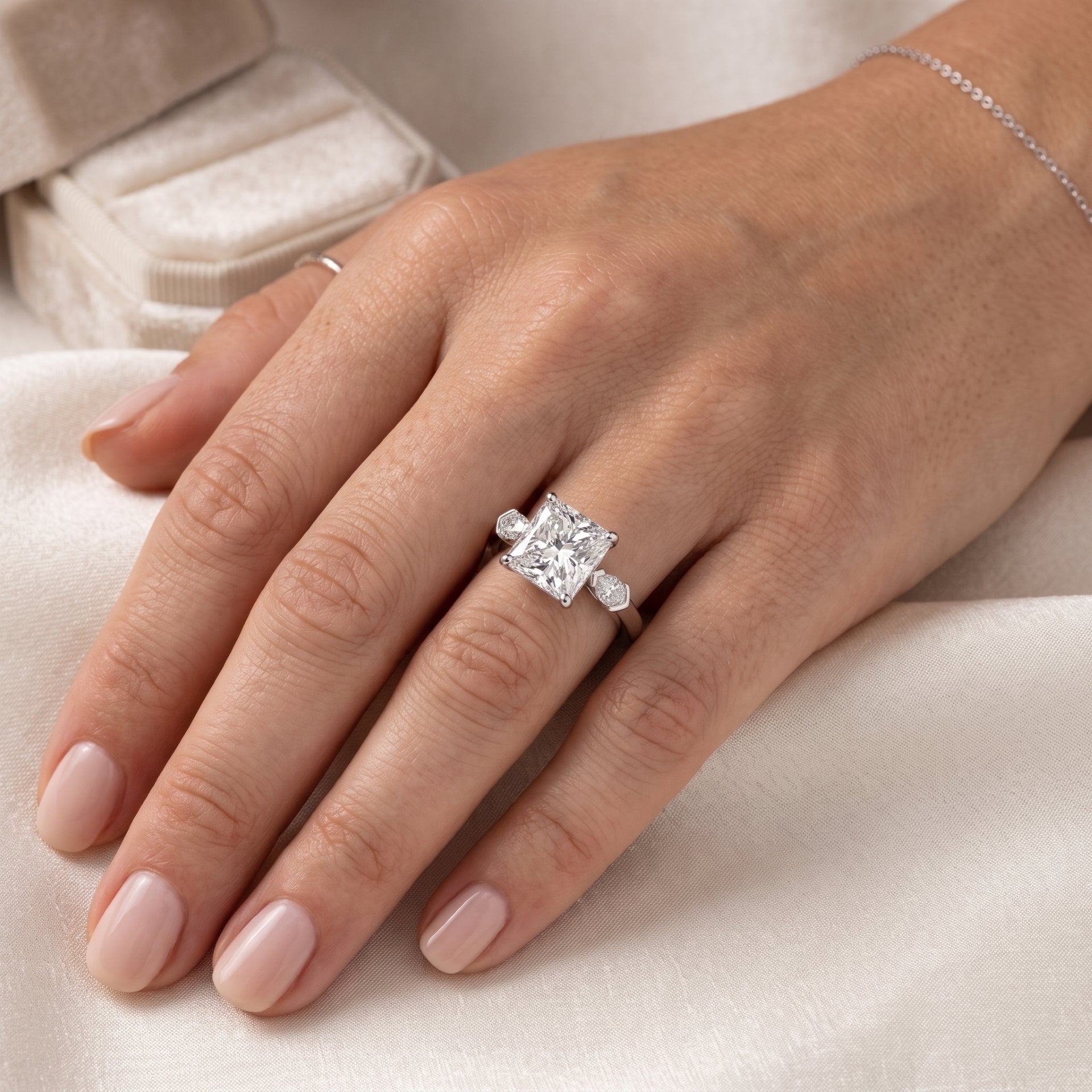 Opulence Square Solitaire Lab Grown Diamond Ring