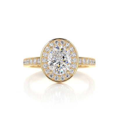 Golden Serenity Solitaire Lab Grown Diamond Ring