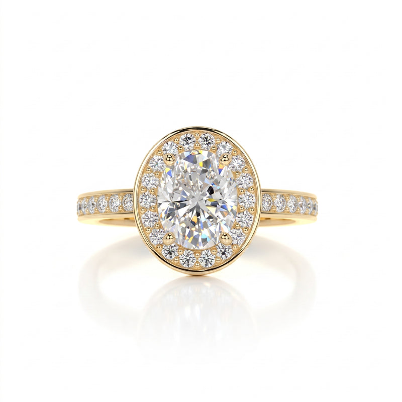 Golden Serenity Solitaire Lab Grown Diamond Ring