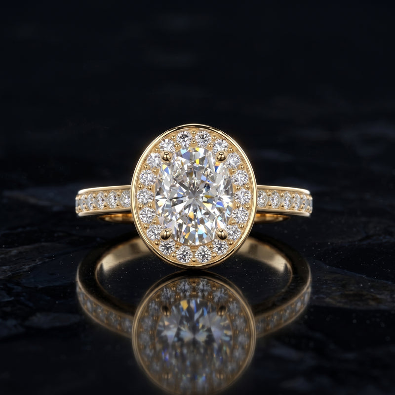 Golden Serenity Solitaire Lab Grown Diamond Ring