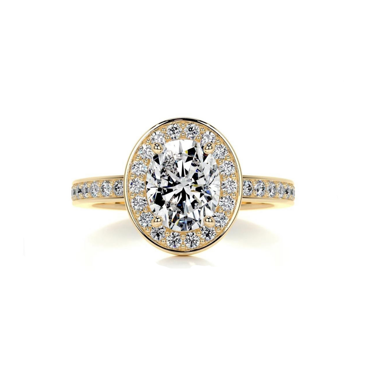 Golden Serenity Solitaire Lab Grown Diamond Ring