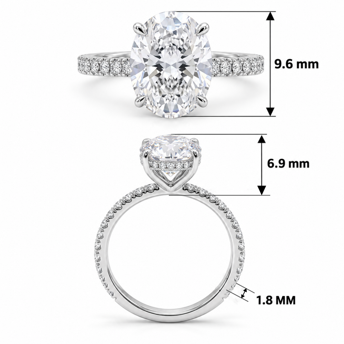Royal Oval Solitaire Lab Grown Diamond Ring