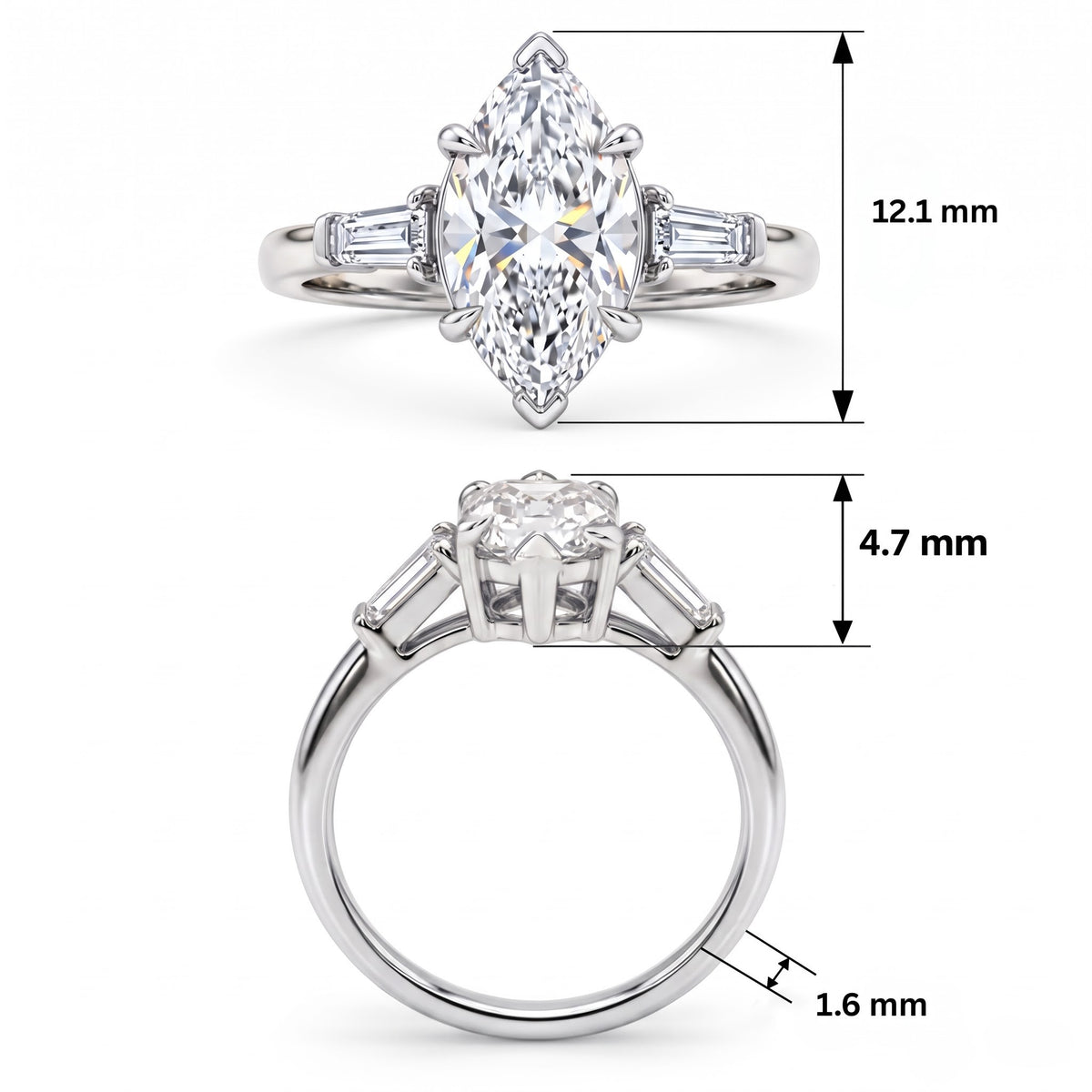 Majestic Arrow Solitaire Lab Grown Diamond Ring