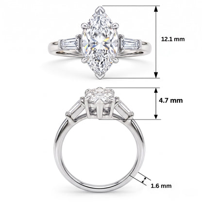 Majestic Arrow Solitaire Lab Grown Diamond Ring