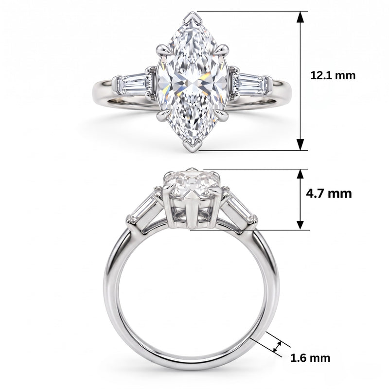 Majestic Arrow Solitaire Lab Grown Diamond Ring