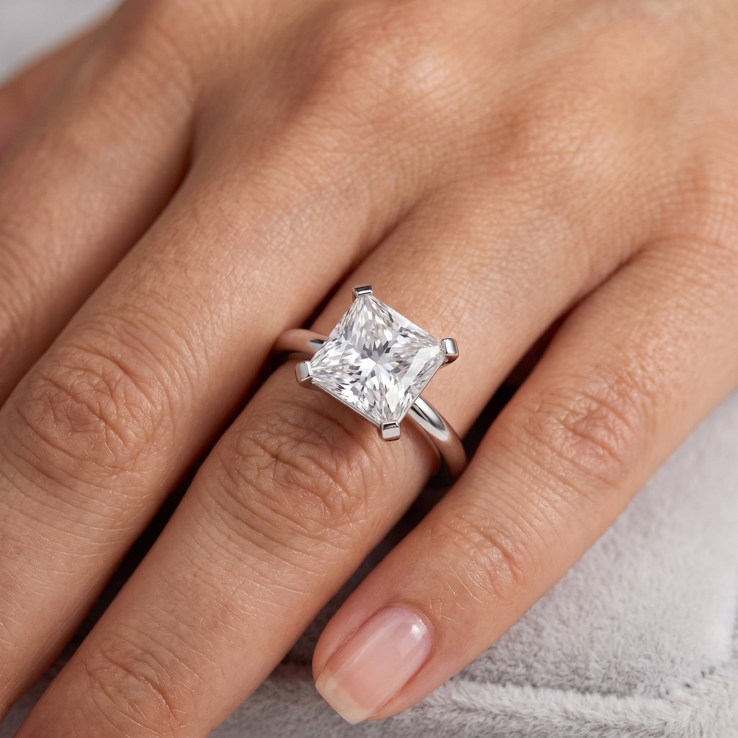 Slender Solitaire Lab Grown Diamond Ring