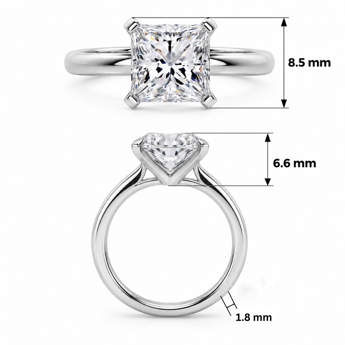Slender Solitaire Lab Grown Diamond Ring