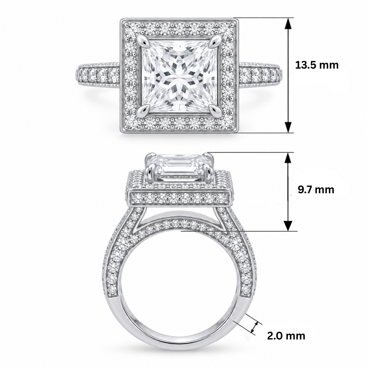 Sovereign Square Solitaire Lab Grown Diamond Ring