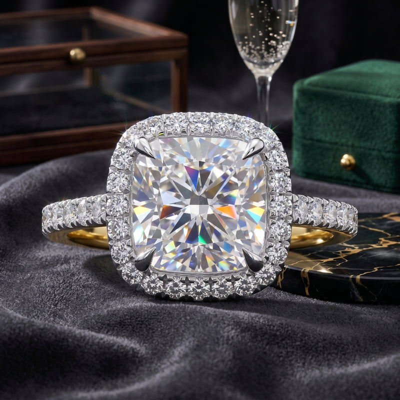 Serene Cushion Solitaire Lab Grown Diamond Ring