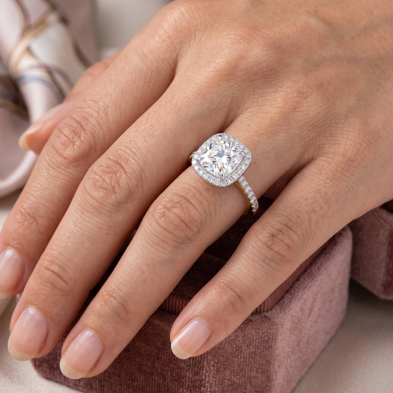 Serene Cushion Solitaire Lab Grown Diamond Ring