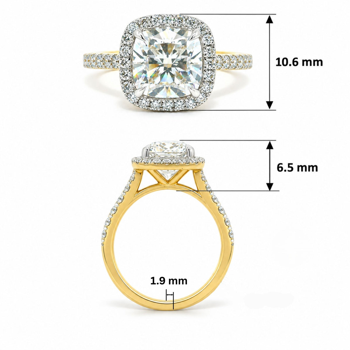 Serene Cushion Solitaire Lab Grown Diamond Ring