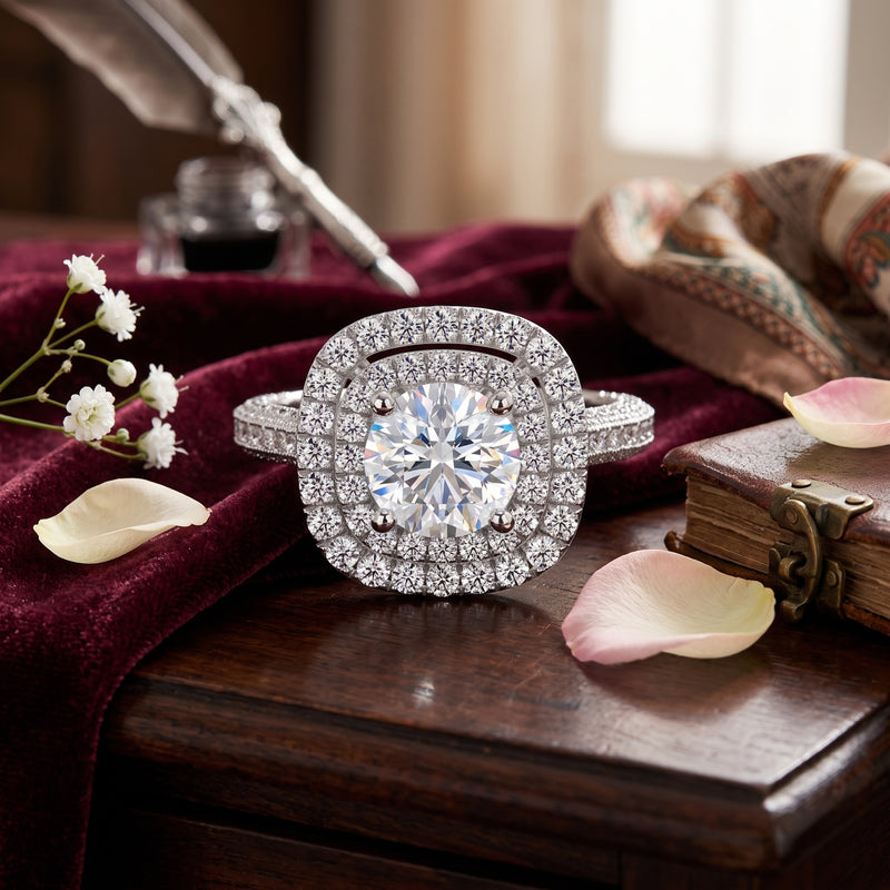 Twilight Halo Solitaire Lab Grown Diamond Ring