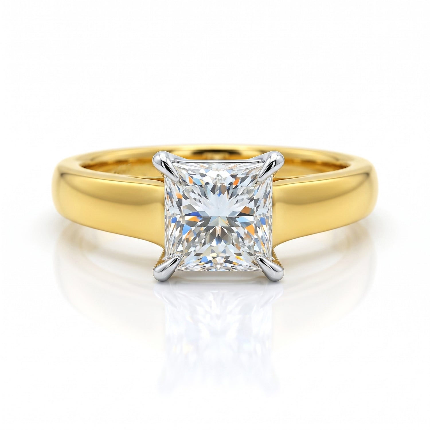 Sunlit Cube Solitaire Lab Grown Diamond Ring