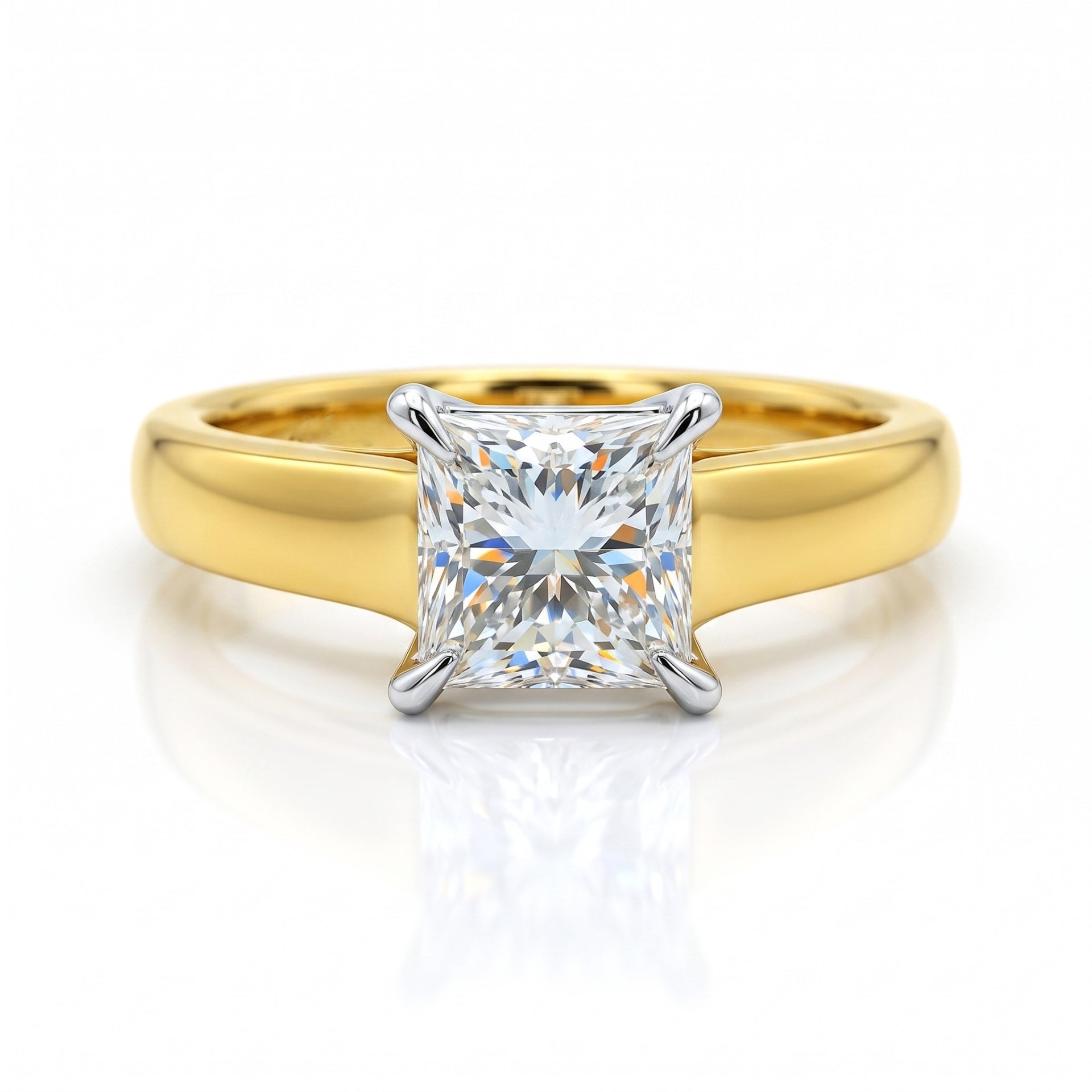 Sunlit Cube Solitaire Lab Grown Diamond Ring