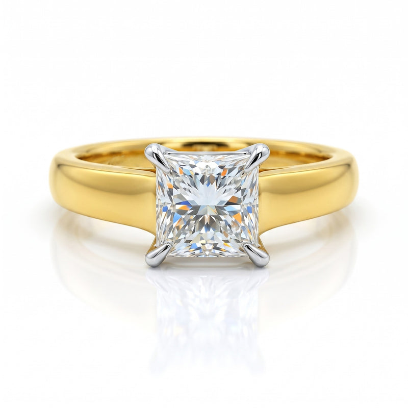Sunlit Cube Solitaire Lab Grown Diamond Ring