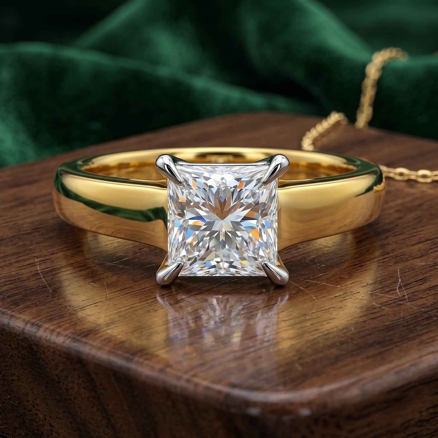 Sunlit Cube Solitaire Lab Grown Diamond Ring
