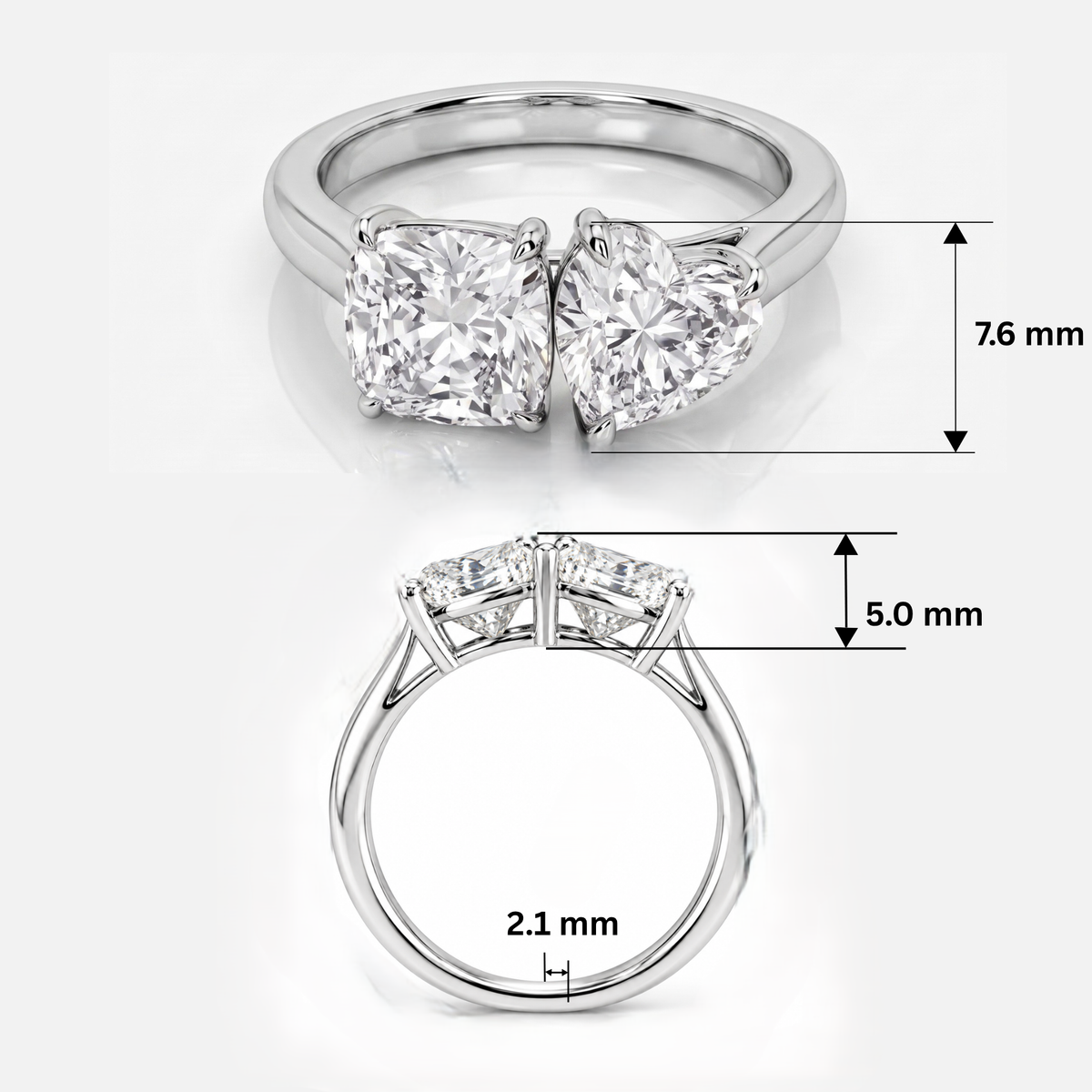 Perfect Pair Solitaire Lab Grown Diamond Ring