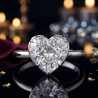 Glittering Heartbeat Solitaire Lab Grown Diamond Ring